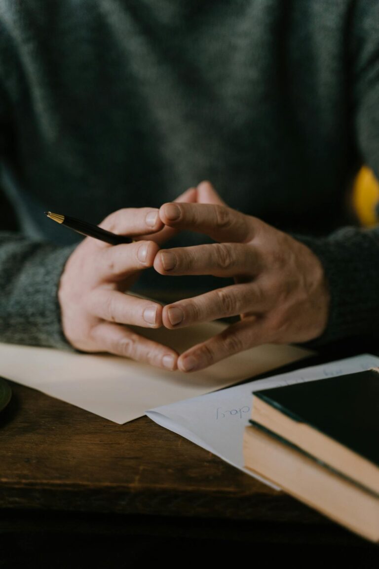 A Person Hands Fingers Together